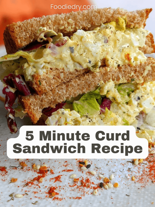 5 Minute Curd Sandwich Recipe
